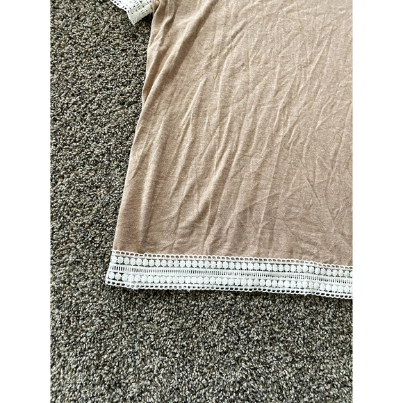 Misia Women's Tan Top with White Lace detail - Small - Picture 2 of 4